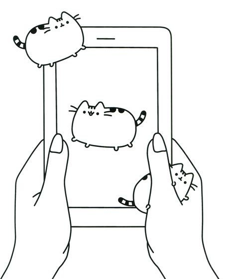 Online coloring book: Coloring book Pusheen on your phone